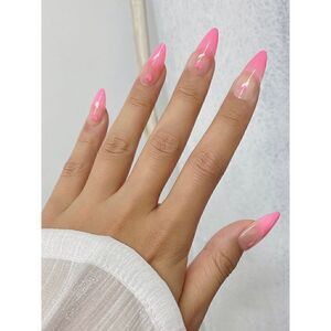 24 pcs Acrylic Almond Heart Press On Nail Set Reusable